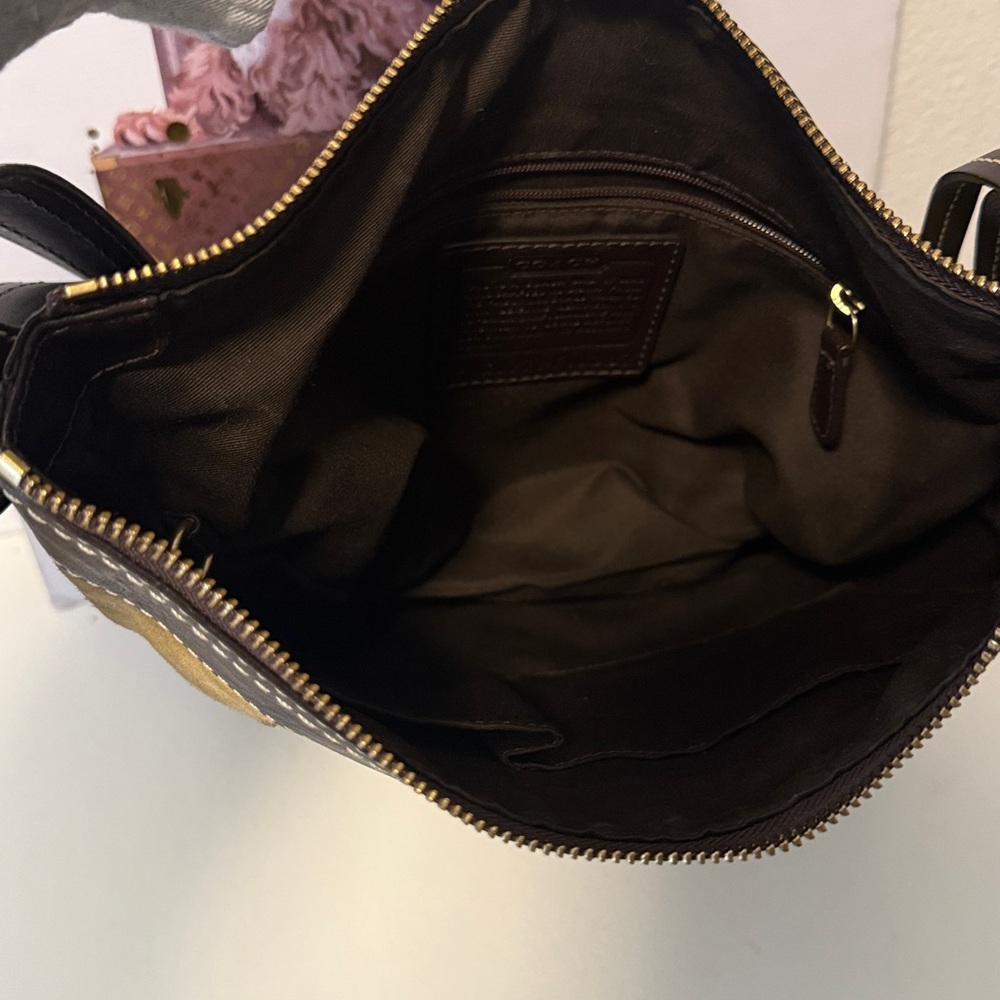 Coach Patchwork Shoulder Bag in Gold and Brown - Picture 7 of 8